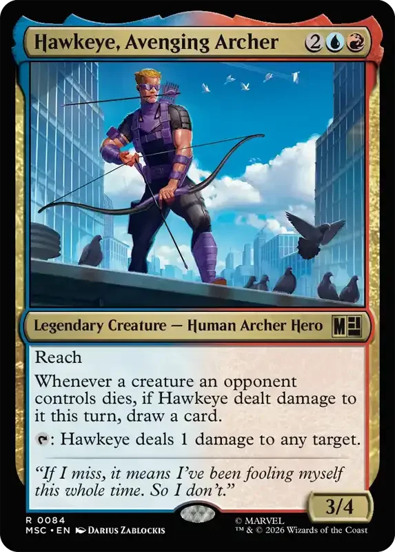 Marvel Super Heroes Set List - Hawkeye, Avenging Archer