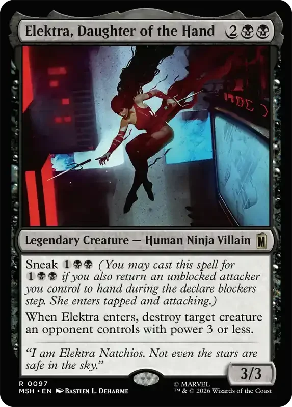 Marvel Super Heroes Set List - Elektra, Daughter of the Hand