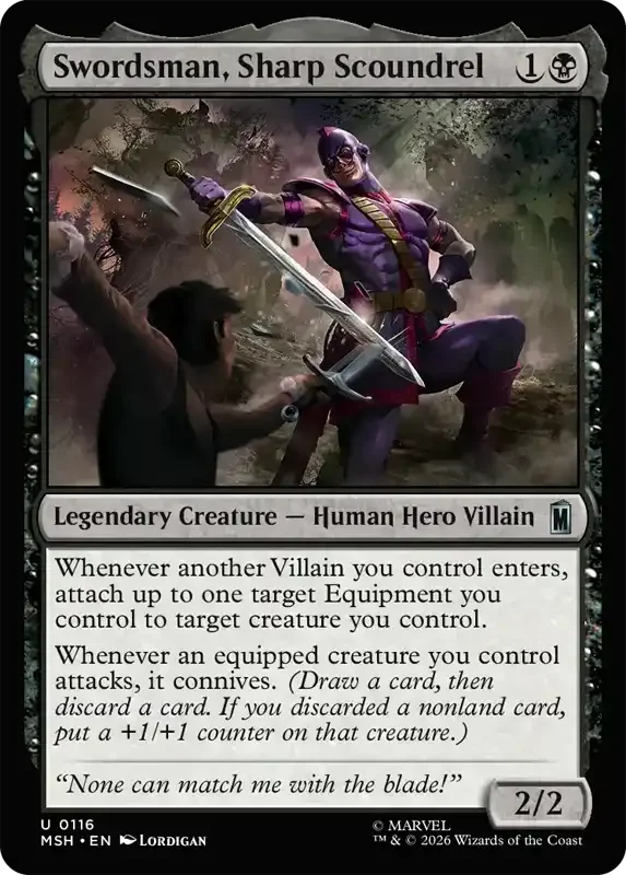Marvel Super Heroes Set List - Swordsman, Sharp Scoundrel