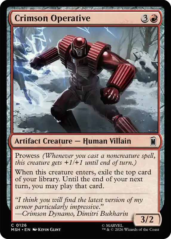 Marvel Super Heroes Set List - Crimson Operative
