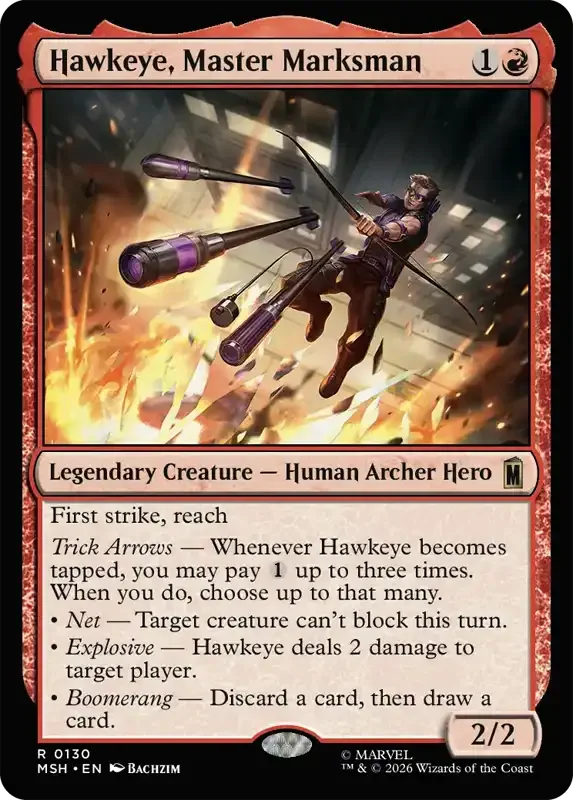 Marvel Super Heroes Set List - Hawkeye, Master Marksman
