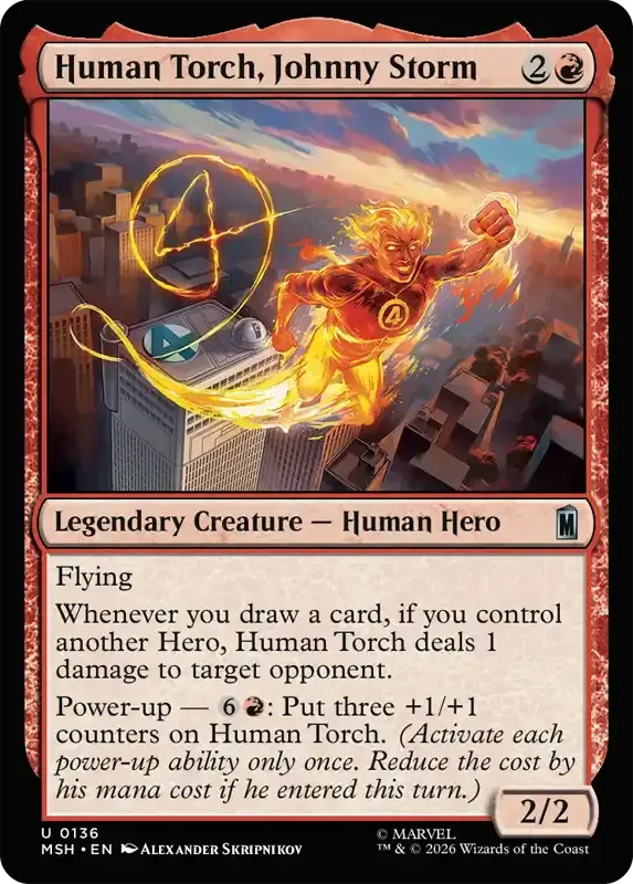 Marvel Super Heroes Set List - Human Torch, Johnny Storm