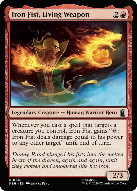 Marvel Super Heroes Set List - Iron Fist, Living Weapon