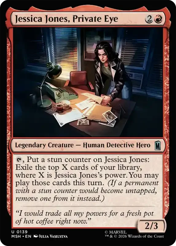 Marvel Super Heroes Set List - Jessica Jones, Private Eye