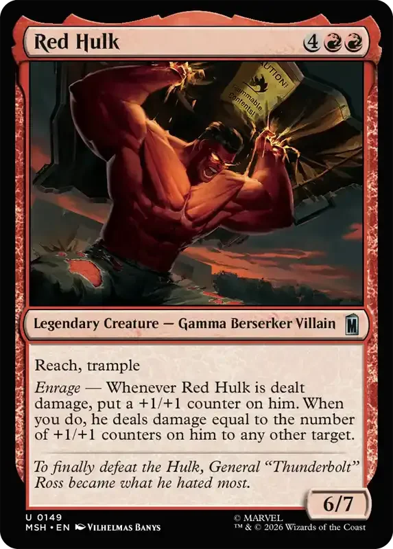 Marvel Super Heroes Set List - Red Hulk