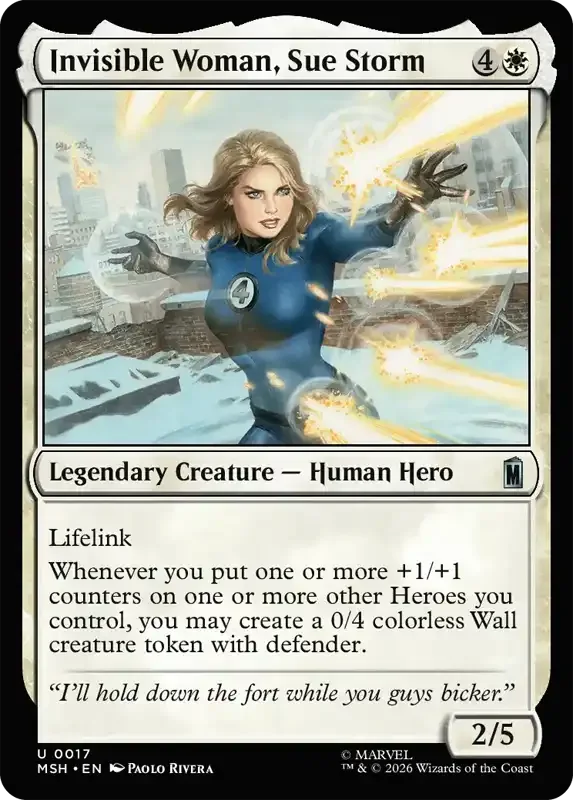 Marvel Super Heroes Set List - Invisible Woman, Sue Storm