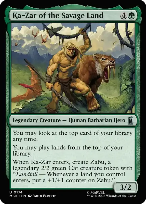 Marvel Super Heroes Set List - Ka-Zar of the Savage Land