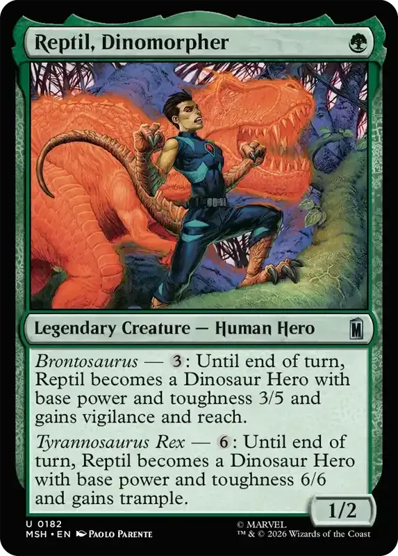 Marvel Super Heroes Set List - Reptil, Dinomorpher