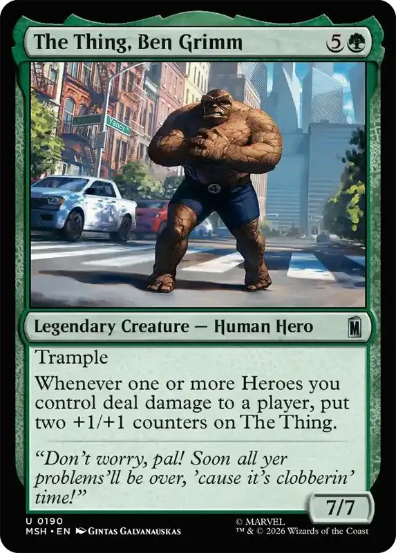 Marvel Super Heroes Set List - The Thing, Ben Grimm