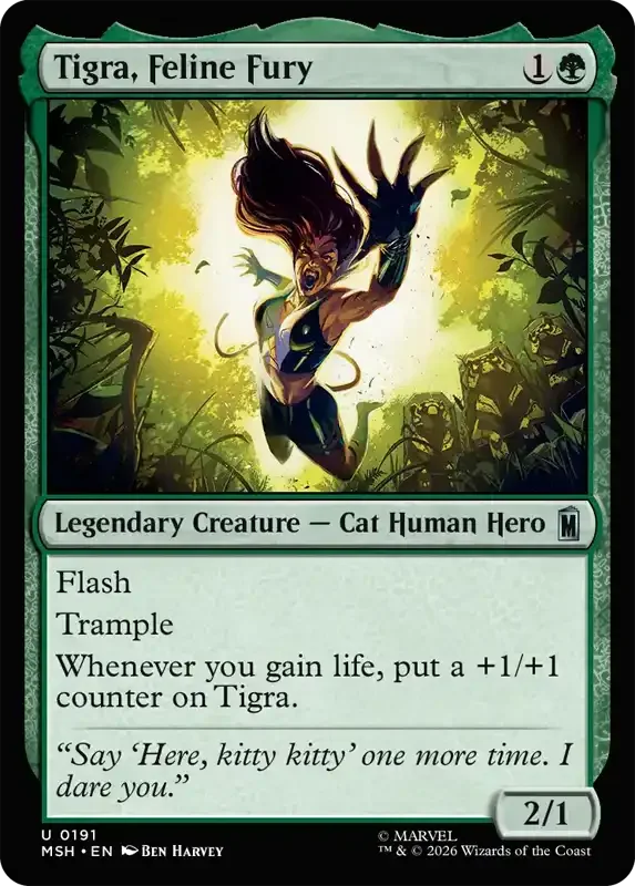 Marvel Super Heroes Set List - Tigra, Feline Fury