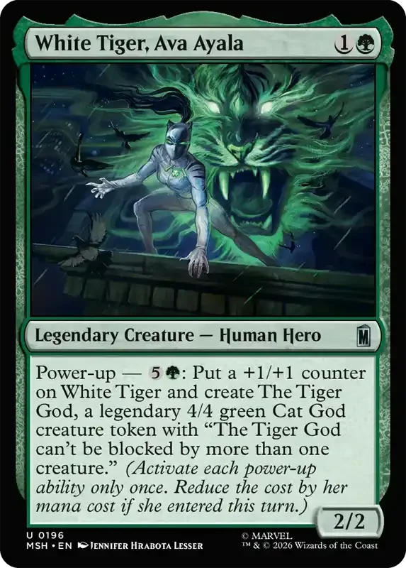 Marvel Super Heroes Set List - White Tiger, Ava Ayala