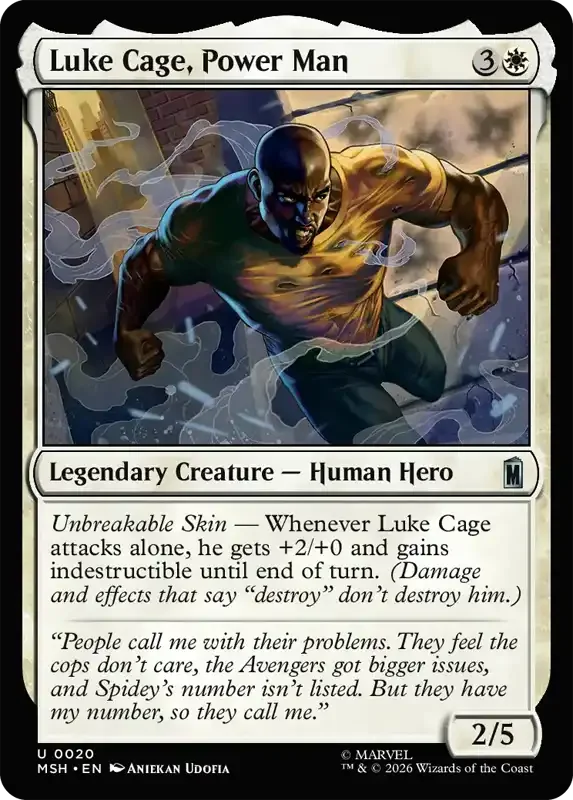 Marvel Super Heroes Set List - Luke Cage, Power Man