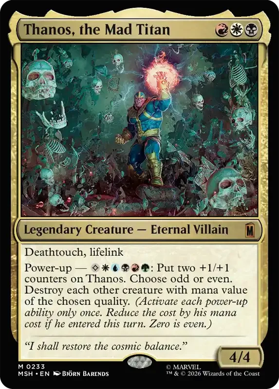Marvel Super Heroes Set List - Thanos, the Mad Titan