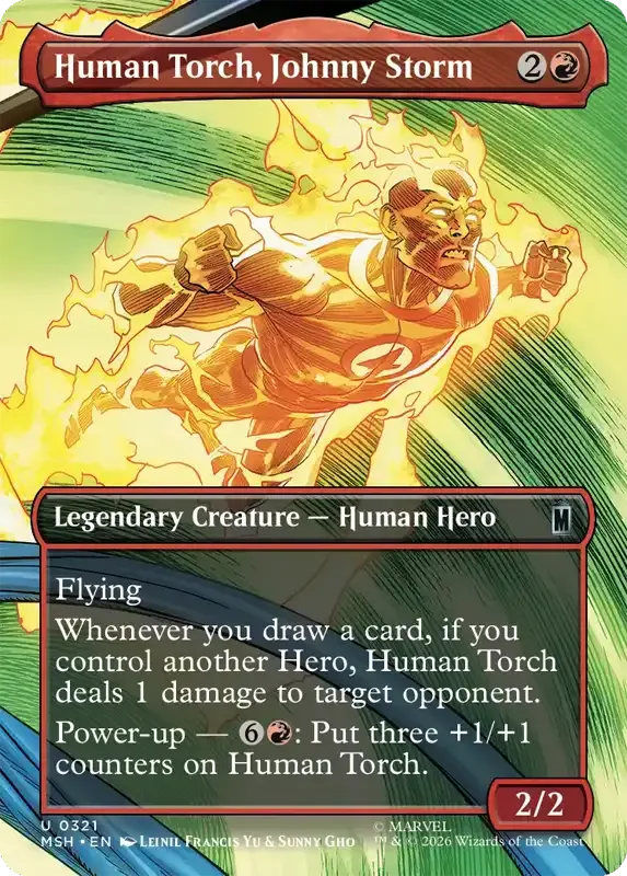 Marvel Super Heroes Set List - Human Torch, Johnny Storm (Leinil Francis Yu & Sunny Gho)
