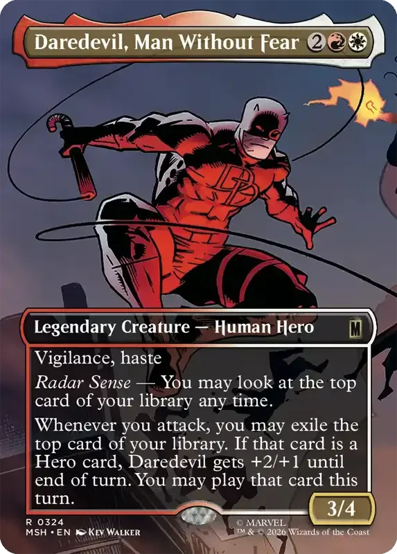 Marvel Super Heroes Set List - Daredevil, Man Without Fear (Kev Walker)