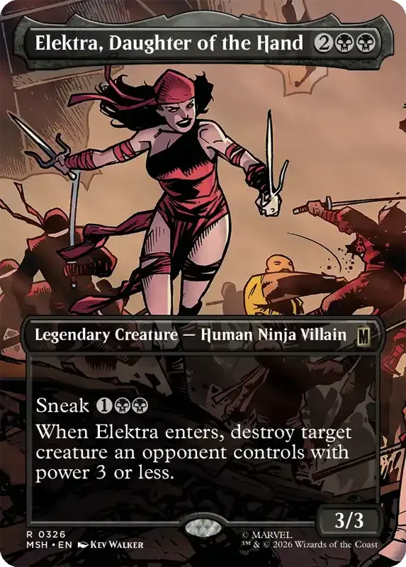 Marvel Super Heroes Set List - Elektra, Daughter of the Hand (Kev Walker)