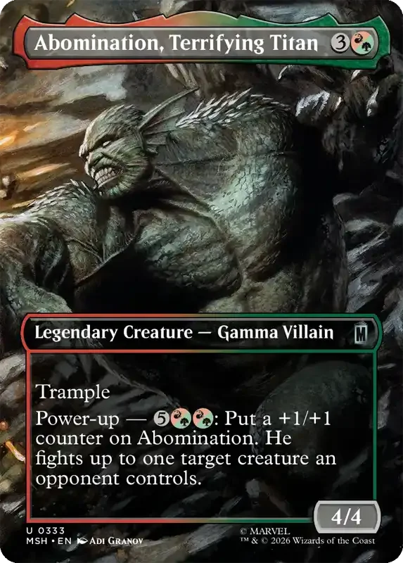 Marvel Super Heroes Set List - Abomination, Terrifying Titan (Adi Granov)
