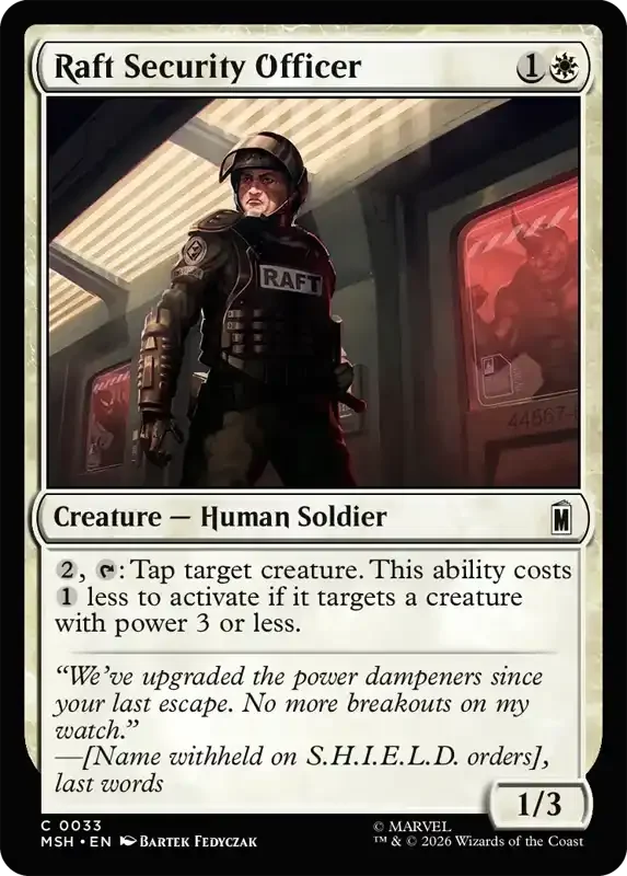 Marvel Super Heroes Set List - Raft Security Officer