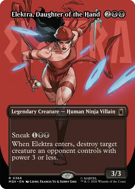 Marvel Super Heroes Set List - Elektra, Daughter of the Hand (Leinil Francis Yu & Sunny Gho)