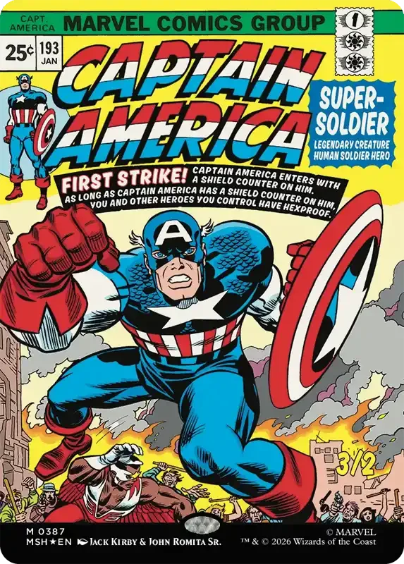 Marvel Super Heroes Set List - Captain America, Super-Soldier (Jack Kirby & John Romita Sr.)