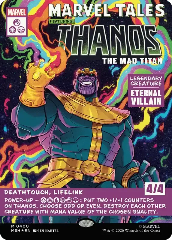 Marvel Super Heroes Set List - Thanos, the Mad Titan (Jen Bartel)