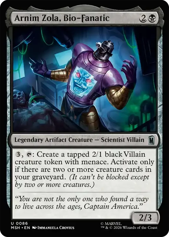Marvel Super Heroes Set List - Arnim Zola, Bio-Fanatic