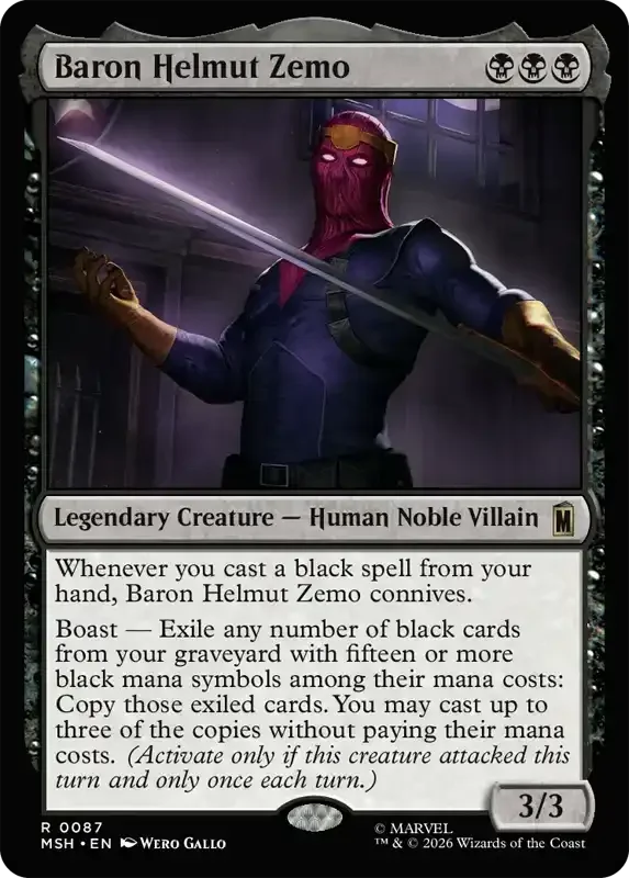 Marvel Super Heroes Set List - Baron Helmut Zemo