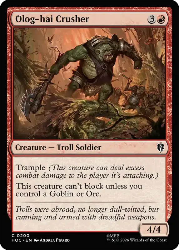 MTG Hobbit Set List - Olog-hai Crusher