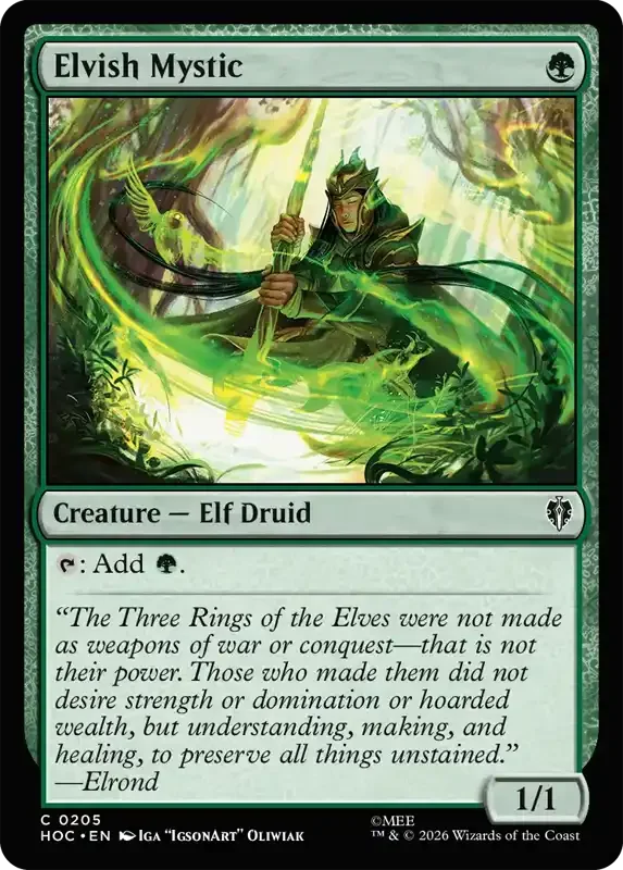 MTG Hobbit Set List - Elvish Mystic