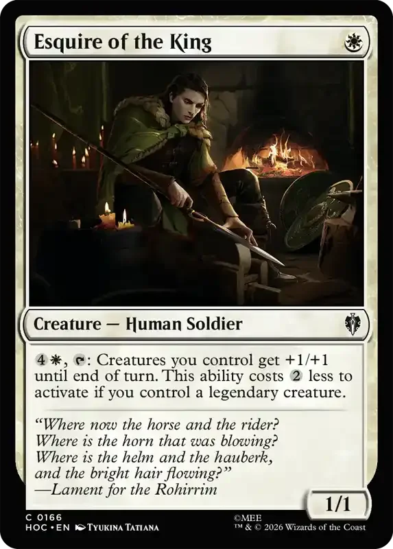 MTG Hobbit Set List - Esquire of the King