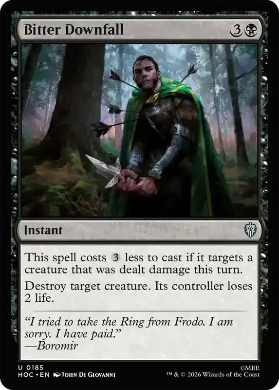 MTG Hobbit Set List - Bitter Downfall