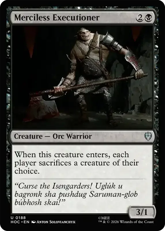 MTG Hobbit Set List - Merciless Executioner