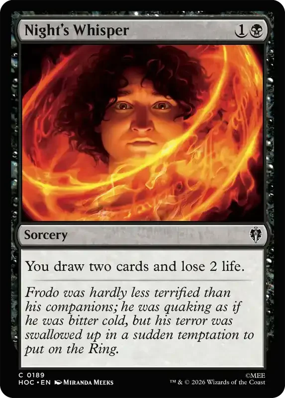 MTG Hobbit Set List - Night's Whisper