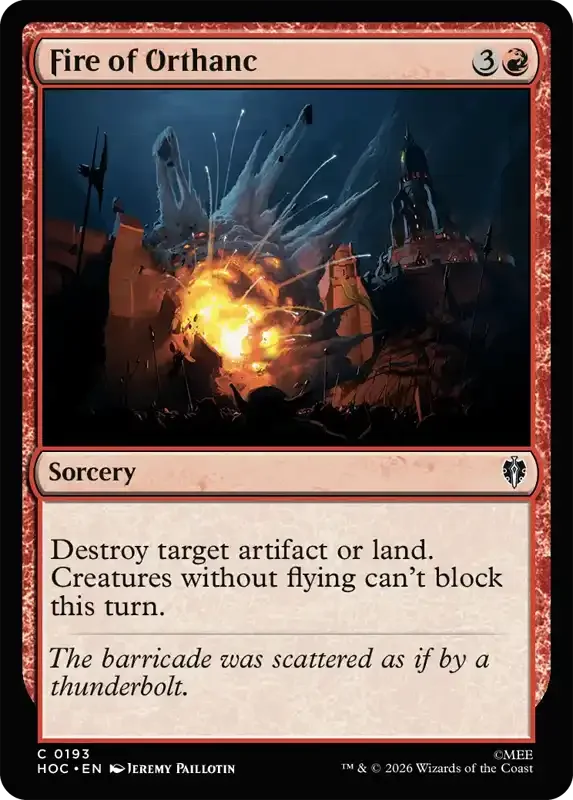 MTG Hobbit Set List - Fire of Orthanc