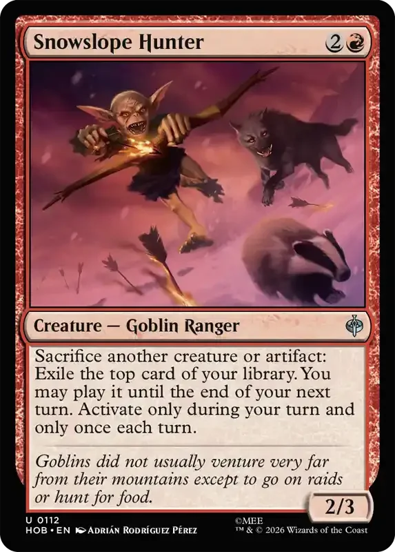 MTG Hobbit Set List - Snowslope Hunter