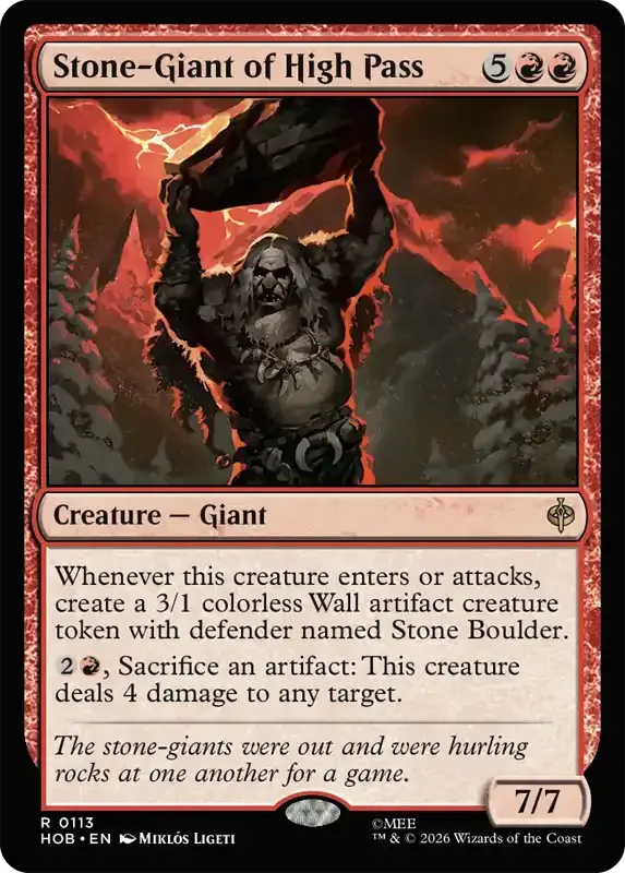 MTG Hobbit Set List - Stone-Giant of High Pass