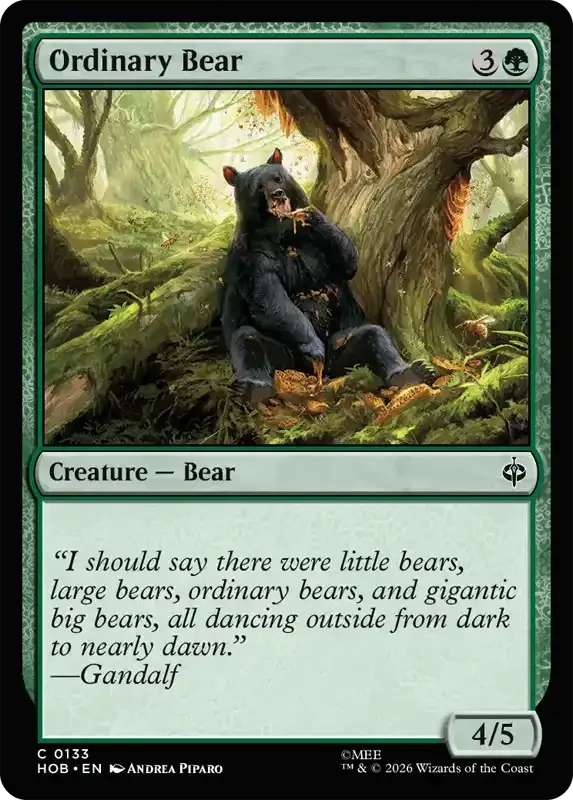 MTG Hobbit Set List - Ordinary Bear