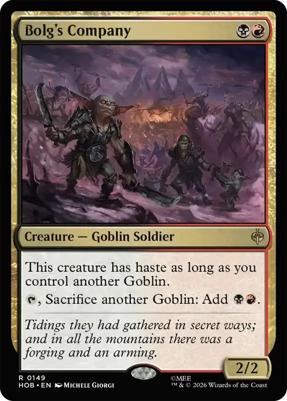 MTG Hobbit Set List - Bolg's Company