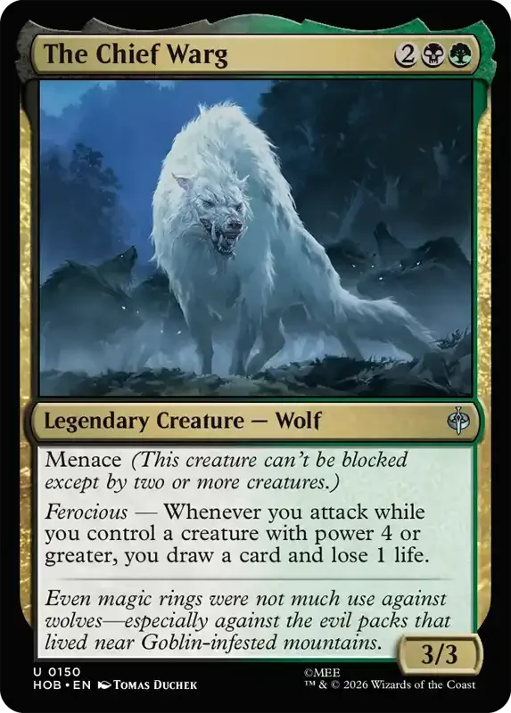 MTG Hobbit Set List - The Chief Warg
