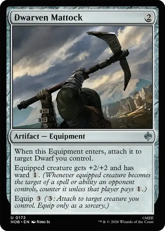 MTG Hobbit Set List - Dwarven Mattock