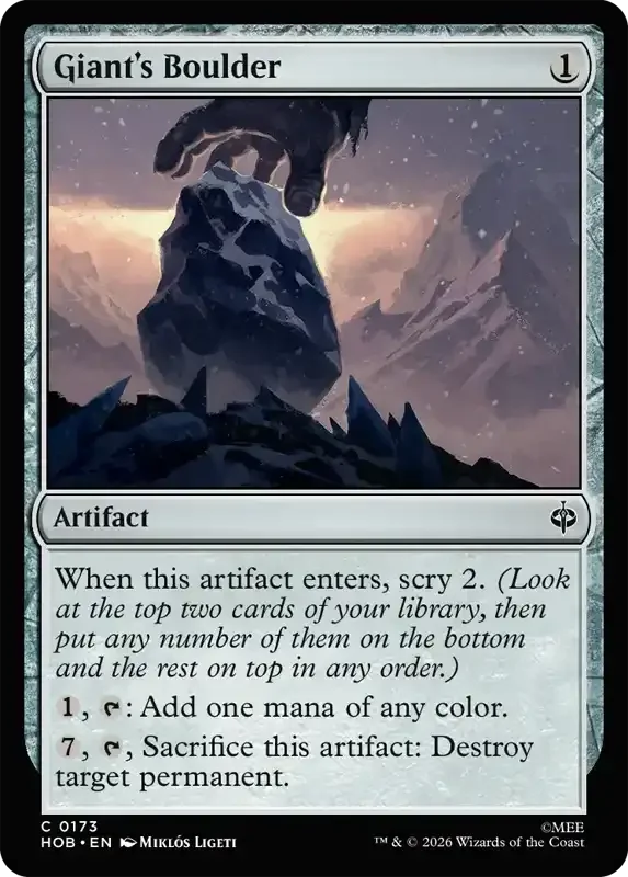 MTG Hobbit Set List - Giant's Boulder