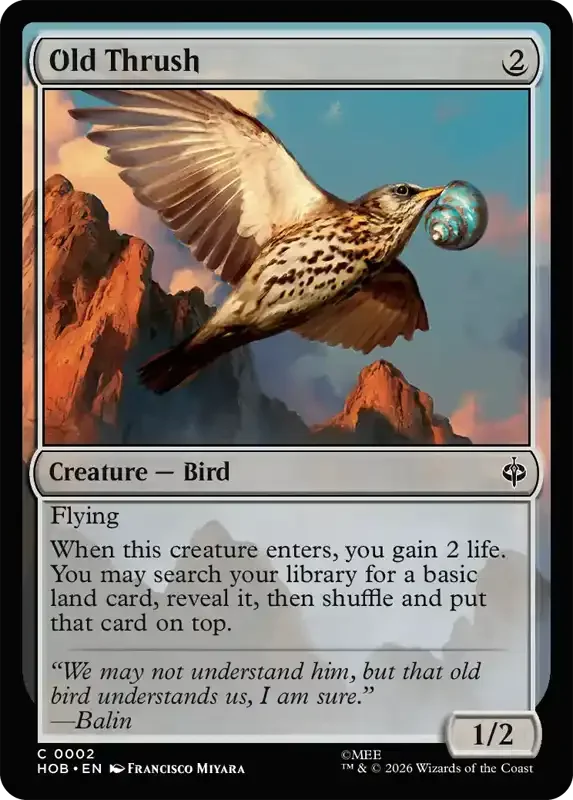 MTG Hobbit Set List - Old Thrush