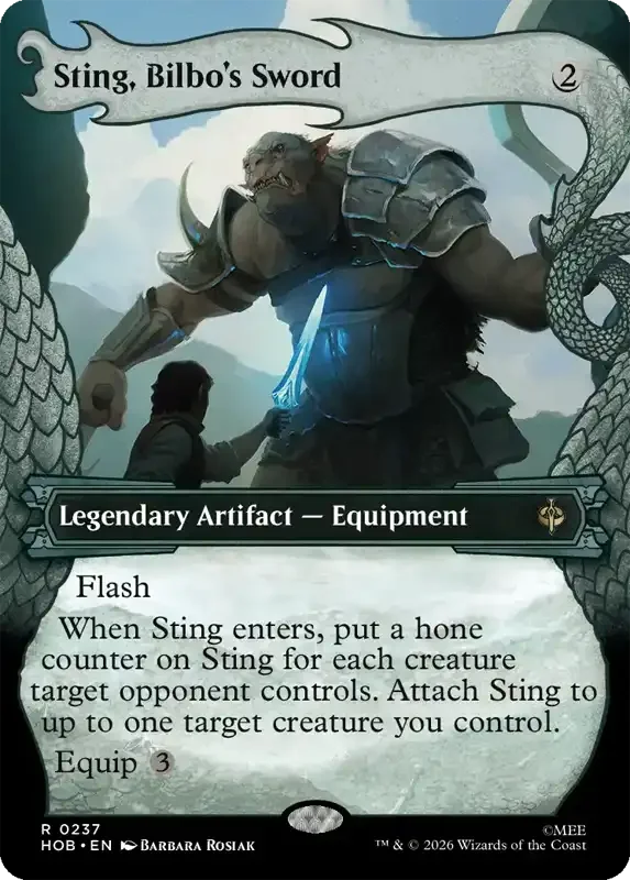 MTG Hobbit Set List - Sting, Bilbo's Sword (V2)