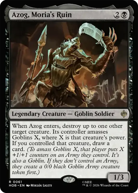 MTG Hobbit Set List - Azog, Moria's Ruin