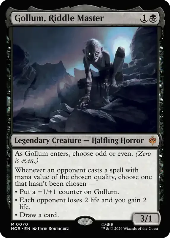 MTG Hobbit Set List - Gollum, Riddle Master