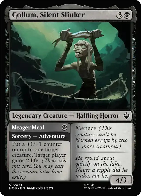 MTG Hobbit Set List - Gollum, Silent Slinker