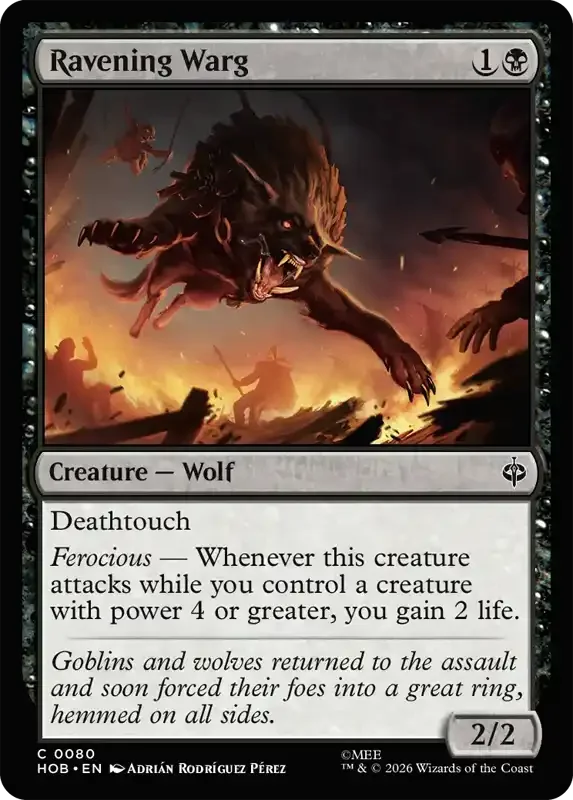 MTG Hobbit Set List - Ravening Warg