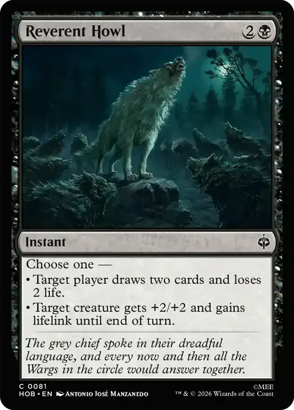 MTG Hobbit Set List - Reverent Howl