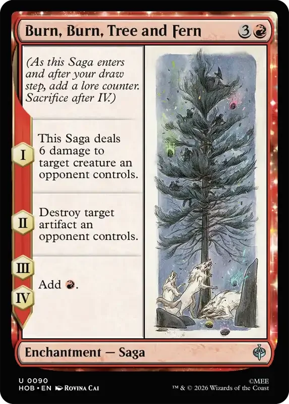 MTG Hobbit Set List - Burn, Burn, Tree and Fern