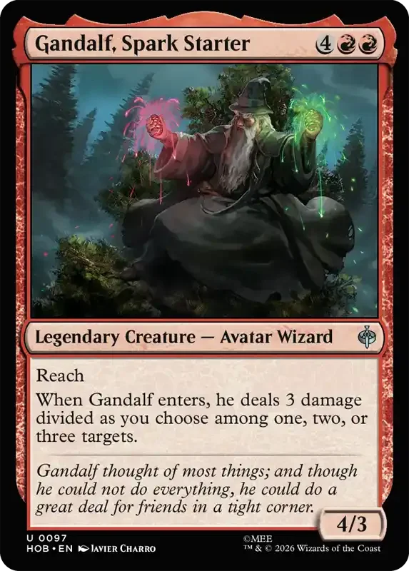 MTG Hobbit Set List - Gandalf, Spark Starter